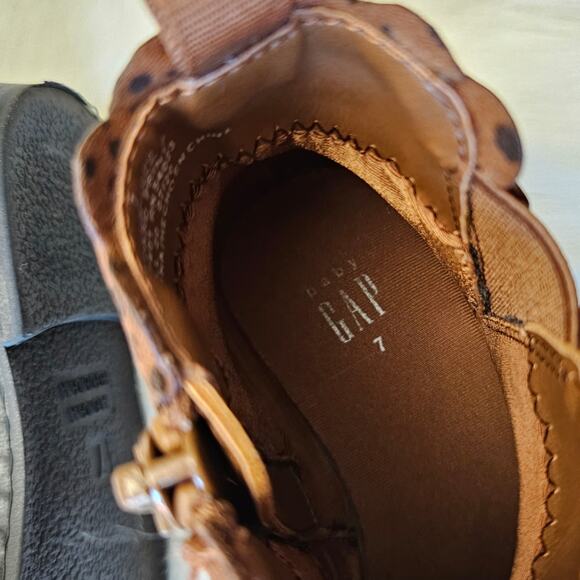 Gap Kids Brown Animal Print Speckle Ankle Booties sz 7 - Picture 2 of 7